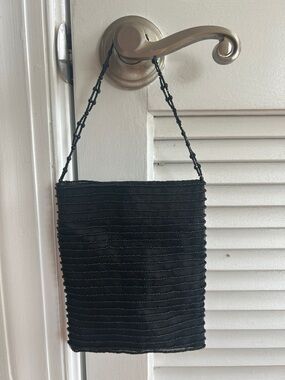 Gap Black Beaded Evening Bag - Classic Handheld Purse